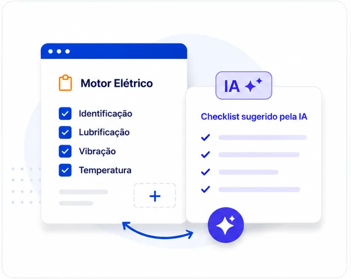 Checklist de motor elétrico sendo gerado pela IA